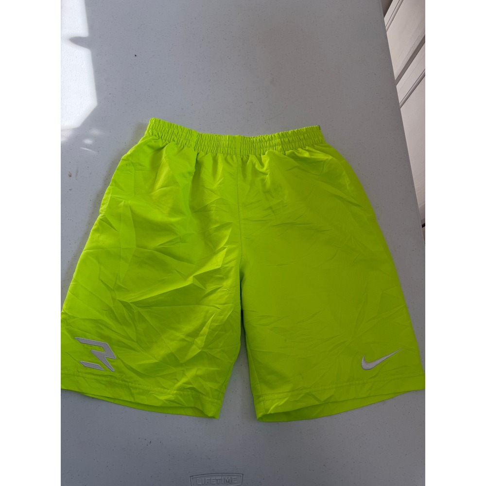Nike Zion Williamson Boys XL Neon Green Basketball Athletic Shorts 7164